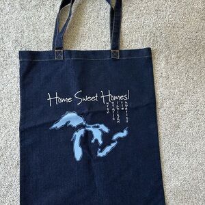 Navy Tote Bag with Great Lakes Design